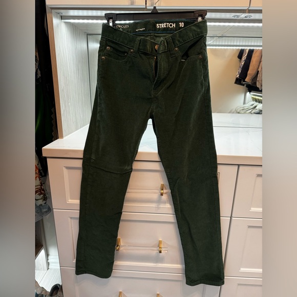 J. Crew emerald Green Corduroy Slim Flex Boys Pants Size 10 like new! - Picture 2 of 5